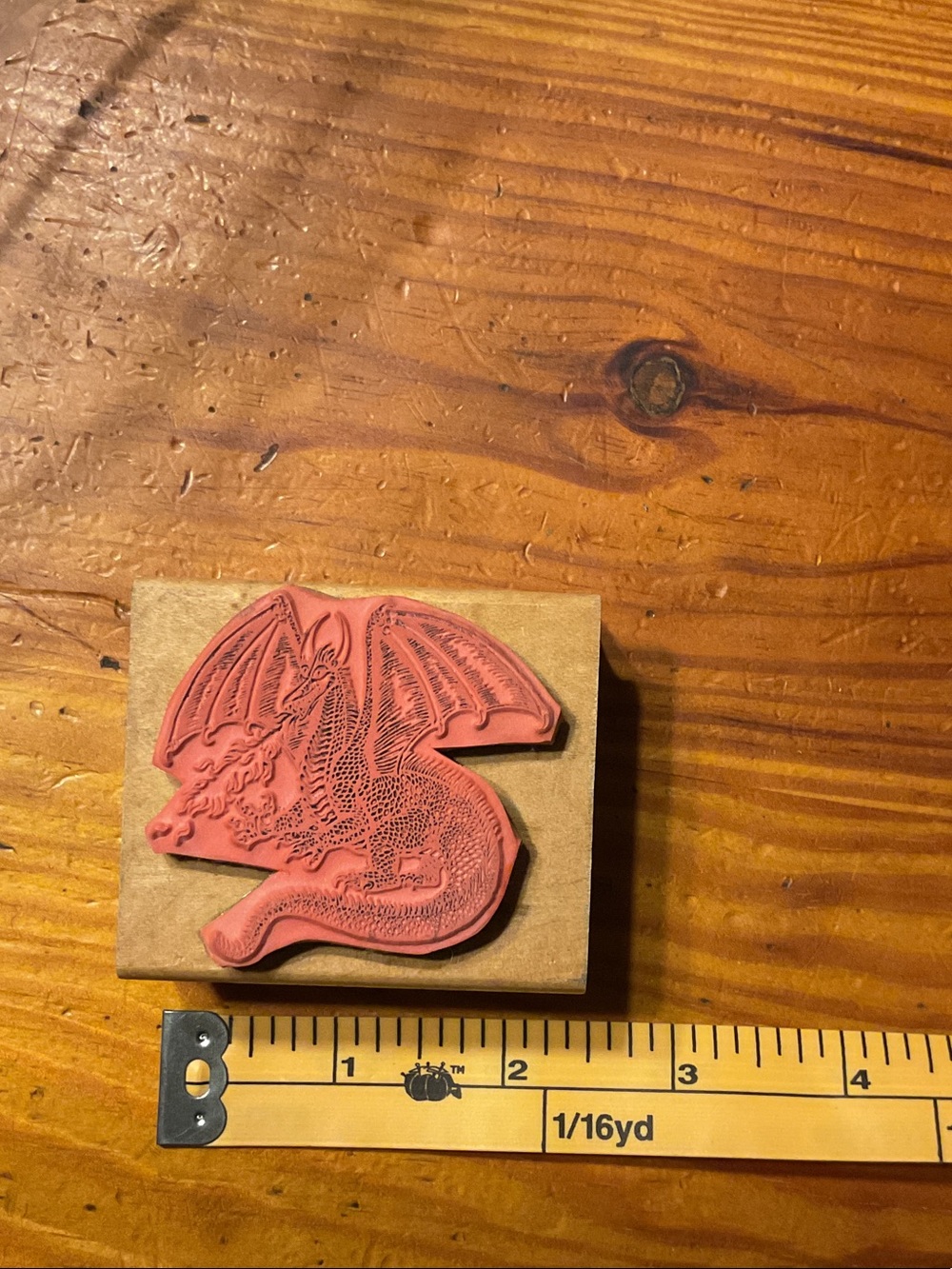 Vintage Rubber Duck Stamp Co. Dragon Stamp - Picture 3 of 4